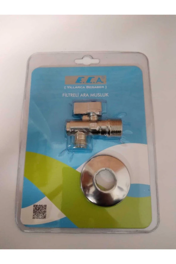 ECA   1/2   FİLTRELİ ARA MUSLUK KROM VOLANLI ürün görseli 1