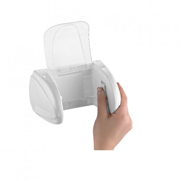 Qlux Aqua WC Tuvalet Kağıdı Aparatı / Plastik / Beyaz / Şeffaf Kapaklı ürün görseli 1