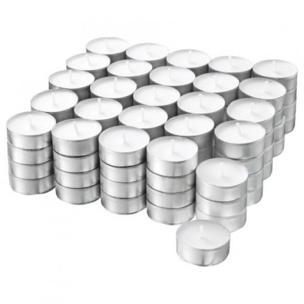 100 Lü Tea Light Mum Beyaz Tealight Mum - Resim 5
