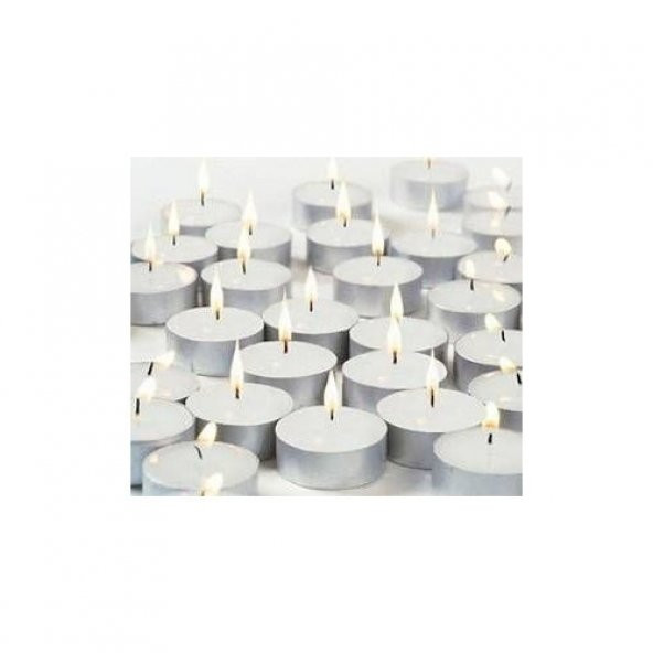 100 Lü Tea Light Mum Beyaz Tealight Mum - Resim 6