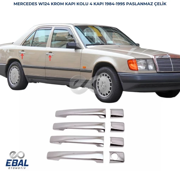 M.Benz E Klasse W124 Krom Kapı Kolu 4 Kapı 1984-1995 P.Çelik - Resim 2