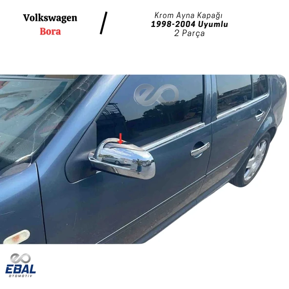 VW Bora Krom Ayna Kapağı 2 Parça 1998-2004 P. Çelik - Resim 2
