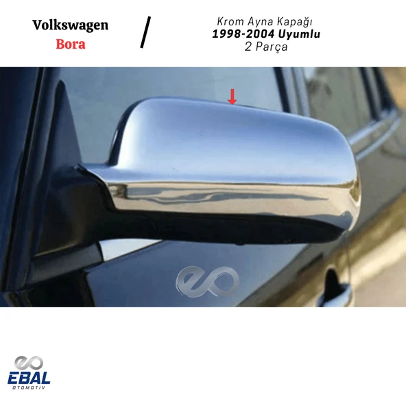 VW Bora Krom Ayna Kapağı 2 Parça 1998-2004 P. Çelik - Resim 4