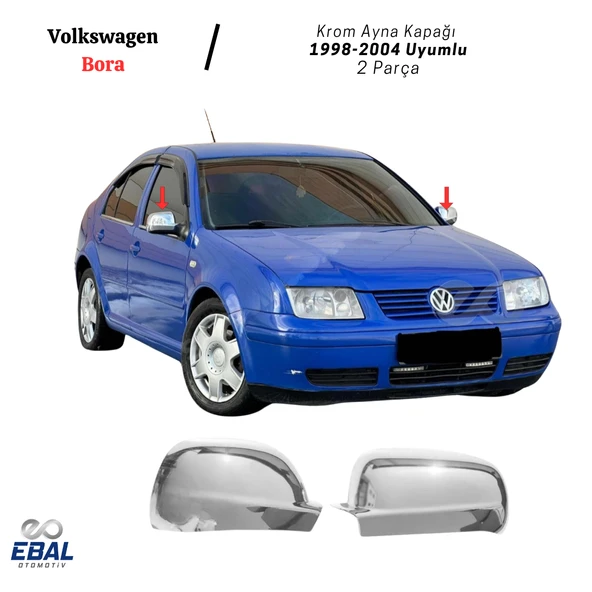 VW Bora Krom Ayna Kapağı 2 Parça 1998-2004 P. Çelik ürün görseli 1