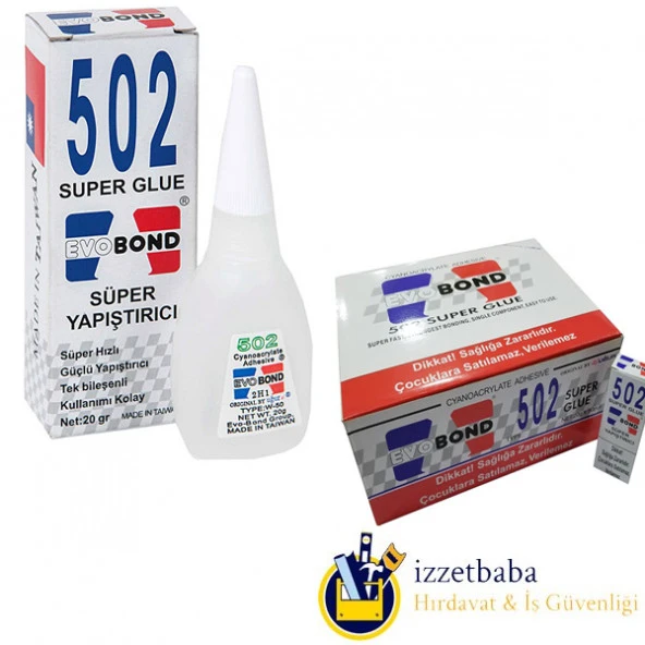 Evobond 502 Süper Hızlı Japon Yapıştırıcı 20 G 50'li Paket ürün görseli 1