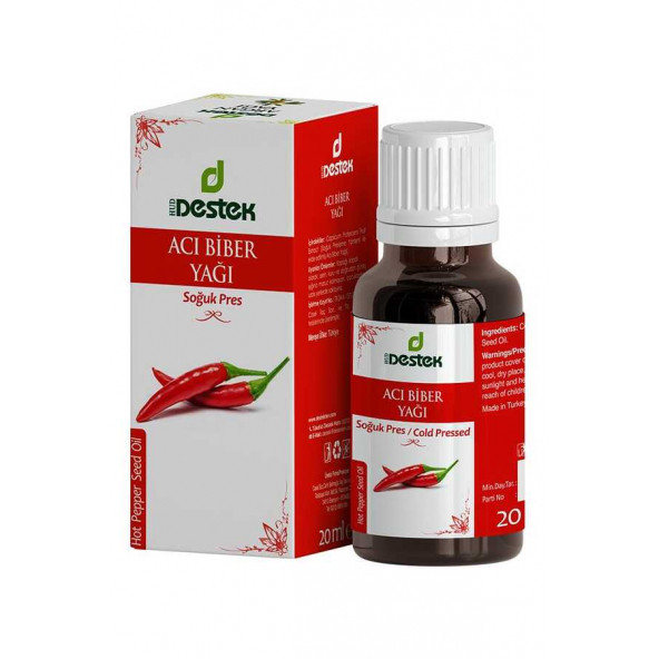 Destek Acıbiber Yağı (Soğuk Sıkım) 20 ml ürün görseli 1