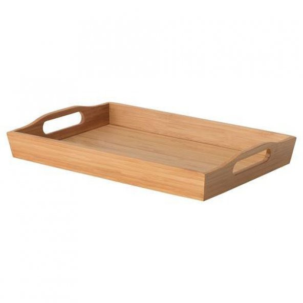 Kulplu Bambu Kare Tepsi 35x23 cm MeridyenDukkan Sunum-Servis Tepsisi ürün görseli 1