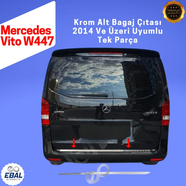 Mercedes Vito W447 Krom Alt Bagaj Çıtası 2014 Üzeri P. Çelik ürün görseli 1