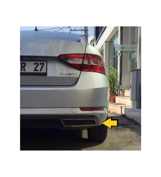 Skoda Super B Krom Difüzör Egzoz Çıkışı 2015 Üzeri P. Çelik ürün görseli 1