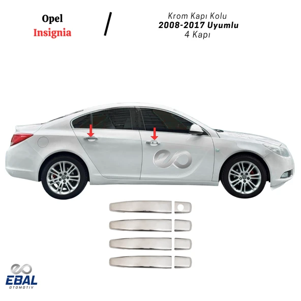 Opel Insignia Krom Kapı Kolu 4 Kapı 2008-2017 Arası P. Çelik ürün görseli 1