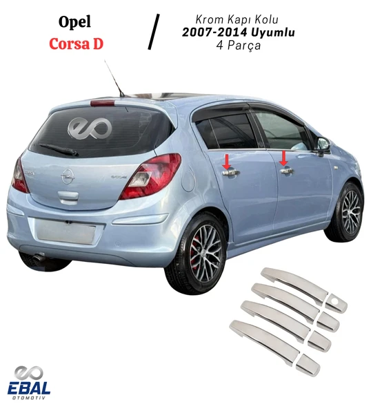 Opel Corsa D Krom Kapı Kolu 4 Kapı 2007- 2014 Üzeri Paslanmaz Çelik ürün görseli 1
