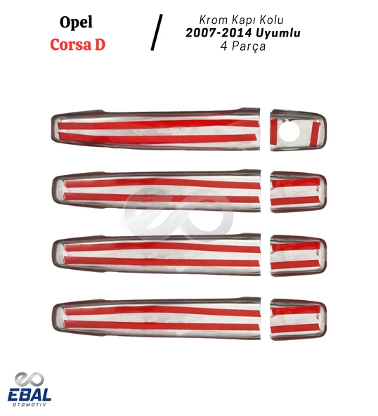 Opel Corsa D Krom Kapı Kolu 4 Kapı 2007- 2014 Üzeri Paslanmaz Çelik - Resim 4