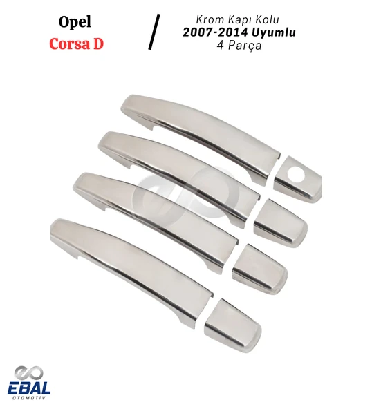Opel Corsa D Krom Kapı Kolu 4 Kapı 2007- 2014 Üzeri Paslanmaz Çelik - Resim 3