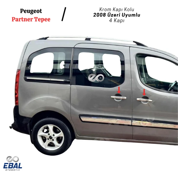 Peugeot Partner Tepee Krom Kapı Kolu 4 Kapı 2008 Üzeri P. Çelik - Resim 3