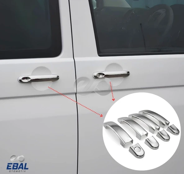 Vw T5 Caravelle Krom Kapı Kolu 4 Kapı 2004-2015 Paslanmaz Çelik ürün görseli 1