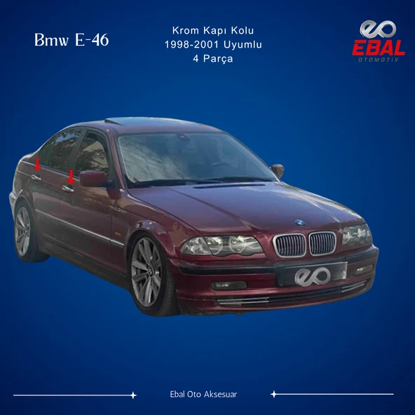 Bmw E-46 Krom Kapı Kolu 4 Kapı 1998-2001 P.çelik - Resim 2