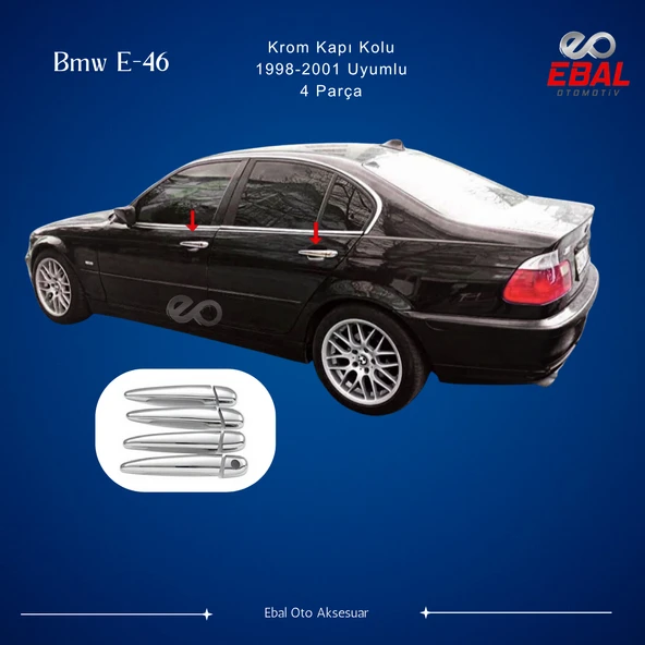 Bmw E-46 Krom Kapı Kolu 4 Kapı 1998-2001 P.çelik ürün görseli 1