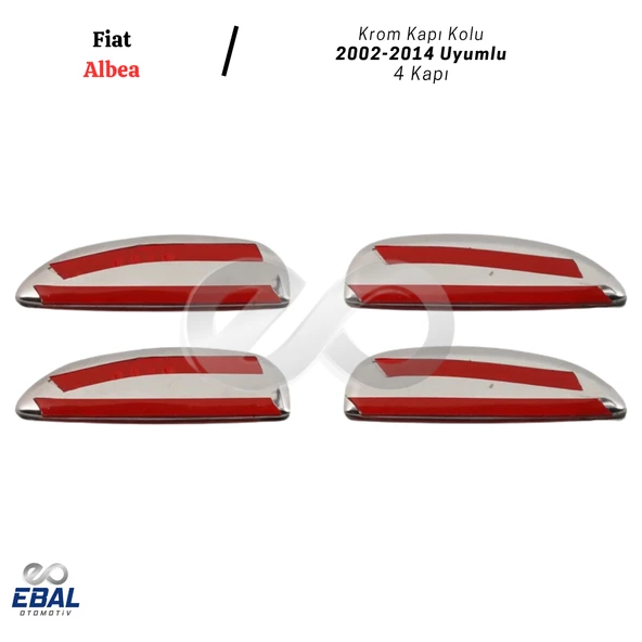 Fiat Albea Krom Kapı Kolu 4 Kapı 2002-2014 Paslanmaz Çelik - Resim 4