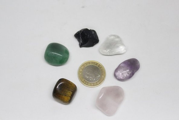 ÇOK SEVİLEN TAŞLAR ÖZEL SET - LARGE ( Ahşap Kutulu 6 Farklı Taş) ürün görseli 1