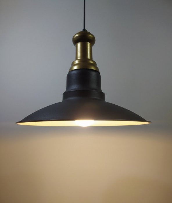 mylights  metal siyah içi beyaz  vintage  sarkıt bronz askılı ürün görseli 1