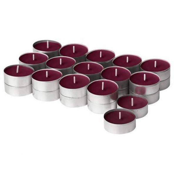 30 Lu Yabani Meyveler Kokulu Mum MeridyenDukkan Böğürtlen Kokusu Mini Mum 3.8 Cm Bordo ürün görseli 1