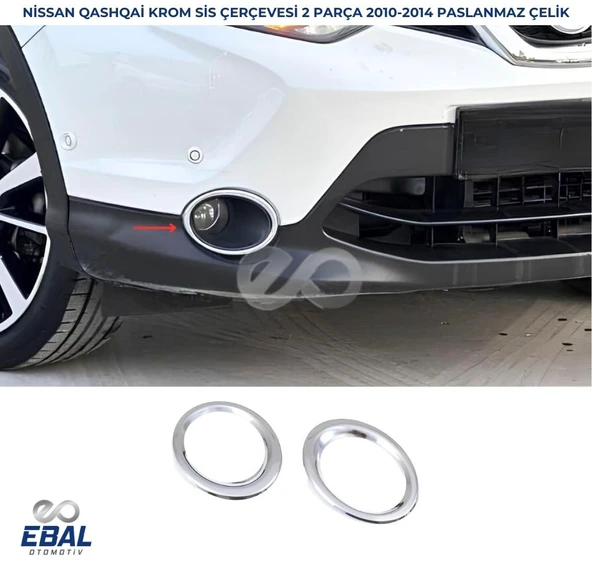 Nissan Qashqai  J10 Krom Sis Farı Çerçevesi 2 Parça 2010-2014 ürün görseli 1