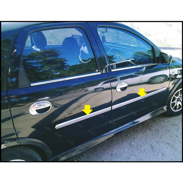 Opel Corsa C Krom Yan Kapı Çıtası 4 Prç. 2000-2007 Arası P. Çelik ürün görseli 1