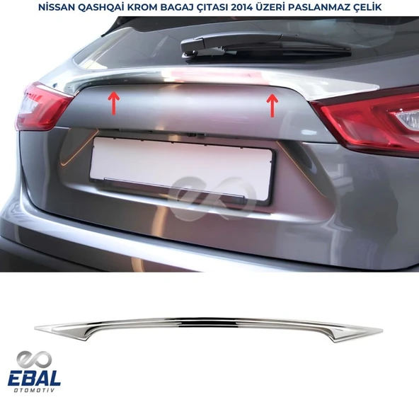 Nissan Qashqai Krom Bagaj Çıtası 2014 Üzeri P. Çelik ürün görseli 1