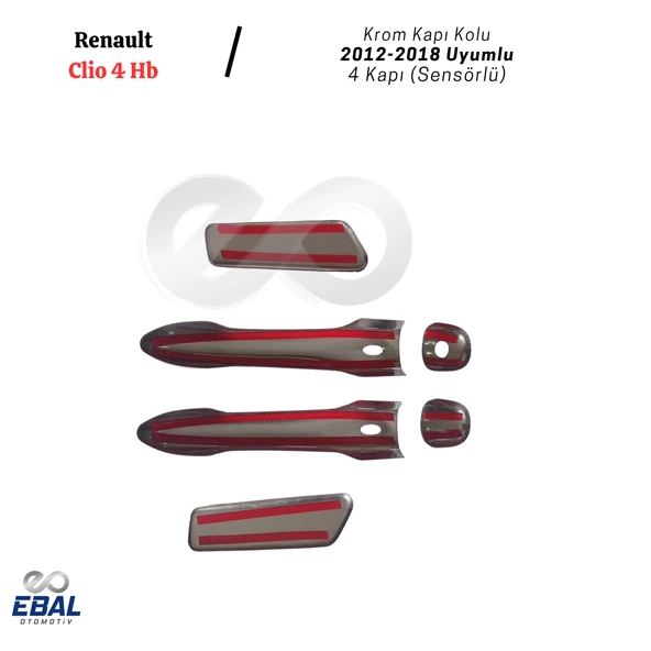 Renault Clio 4 Hb Krom Kapı Kolu 4 Kapı 2012-2018 P.Çelik (sensörlü) - Resim 3