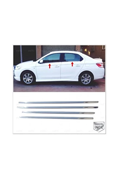 Peugeot 301 Krom Cam Çıtası 4 Prç. 2012 Üzeri P. Çelik ürün görseli 1