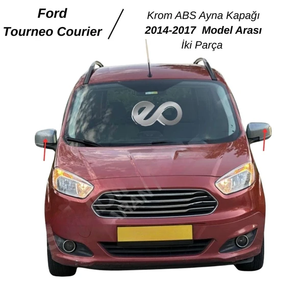 Ford Tourneo Courier ABS Krom  Ayna Kapağı 2 Parça 2014-2017 Arası ürün görseli 1