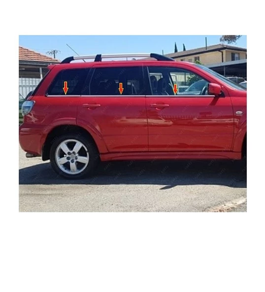 Mitsubishi Outlander Krom Cam Çıtası 6 prç. 2001-2006 P. Çelik ürün görseli 1
