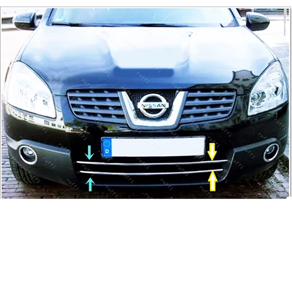 Nissan Qashqai Krom Ön Tampon Çıtası 2 prç. 2007-2010 P. Çelik ürün görseli 1