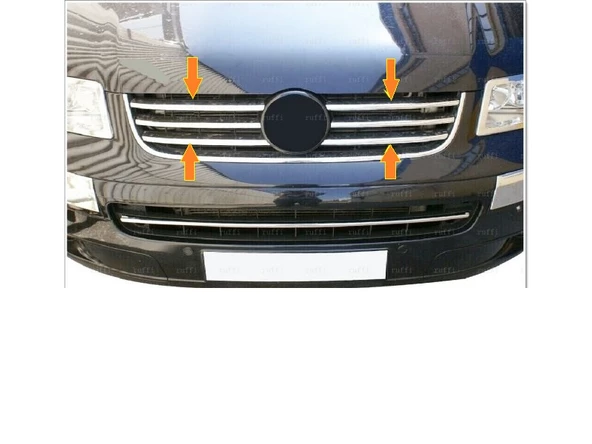 VW T5 Caravelle Krom Ön Panjur 6 prç. 2004-2010 P. Çelik ürün görseli 1