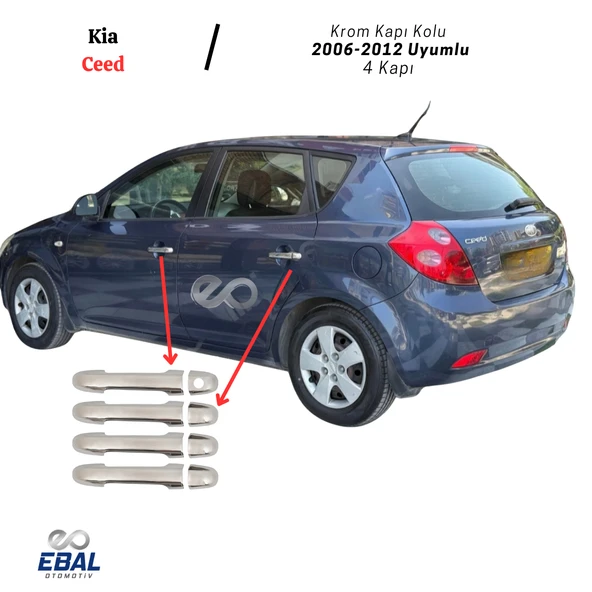 Kia Ceed Krom Kapı Kolu 4 Kapı 2006-2012 Arası Uyumlu P. Çelik ürün görseli 1