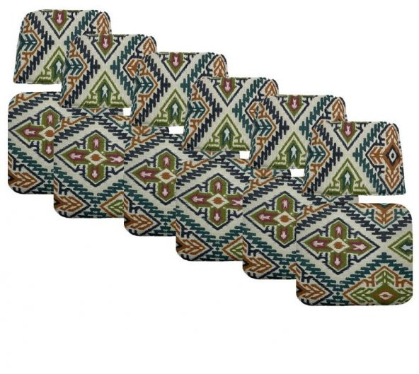 Knsz minder seti 6 lı zng&mğr&uslu kilim desen oturma ve sırt tel sandalyesi minderi bir arada ürün görseli 1