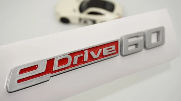 DK Tuning eDrive 60 Bagaj Gri Kırmızı Yeni Nesil Yazı Logo Bmw İle Uyumlu ürün görseli 1