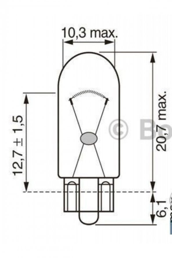 1987302241 Ampül Eco [12v] Wy5w [sarı] Dipsiz Gösterge W2.1x9.5d [10 Adet] ürün görseli 1