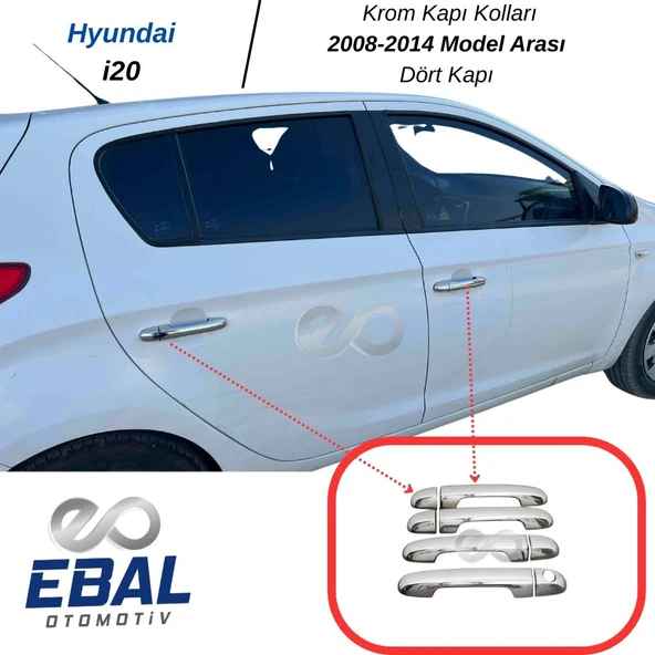 Hyundai i20 Krom Kapı Kolu 4 Kapı 2008-2014 ARASI Paslanmaz Çelik ürün görseli 1