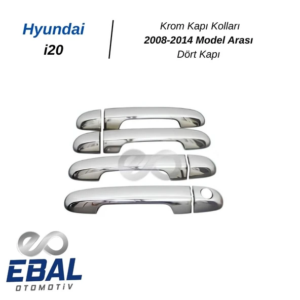 Hyundai i20 Krom Kapı Kolu 4 Kapı 2008-2014 ARASI Paslanmaz Çelik - Resim 5
