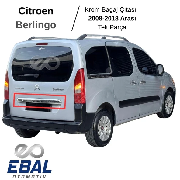 Citroen Berlingo Krom Bagaj Çıtası 2008-2018 P.Çelik ürün görseli 1