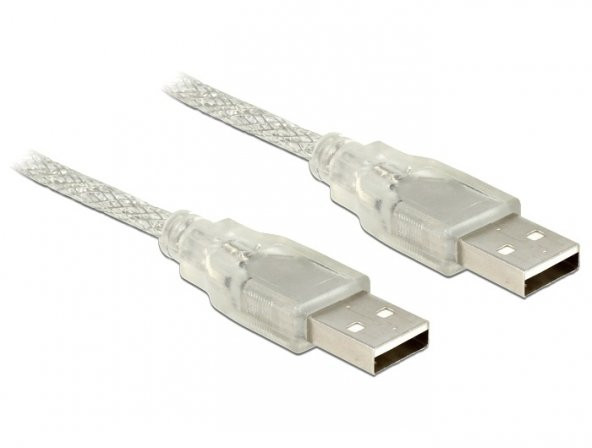 USB 2.0 Kablo Erkek - Erkek - 50 cm - Şeffaf ürün görseli 1