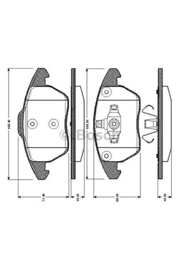 Bosch 0986424825 Ön Balata P307 10/03 207 1.6 07 308 07 3008 09 P5008 C4 04 0986tb2950-0986 ürün görseli 1
