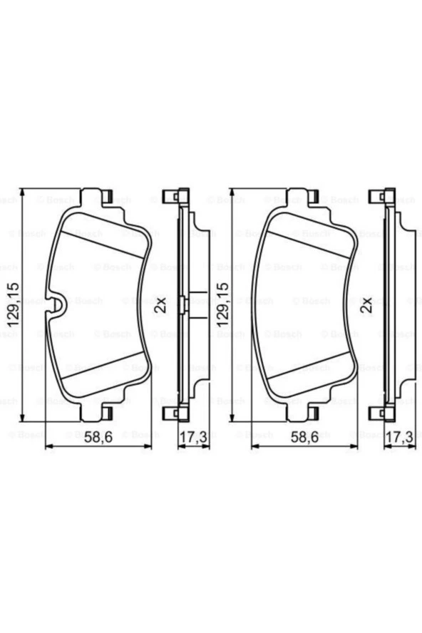 Bosch 0986494833 Arka Balata Audı A4-a5-a7-q5-q7 2014 129.3x59x17.5 Volkswagen-audı-seat-sk ürün görseli 1