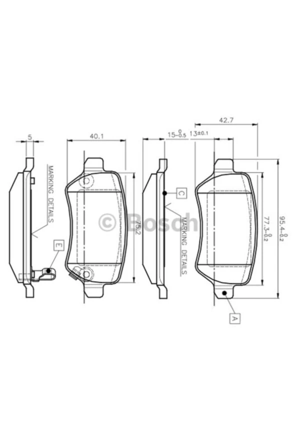 Bosch 0986495218 Arka Balata Astra G 98 Astra H 05 Merıva 03 Zafıra 00 Combo 02 0986tb2845 ürün görseli 1