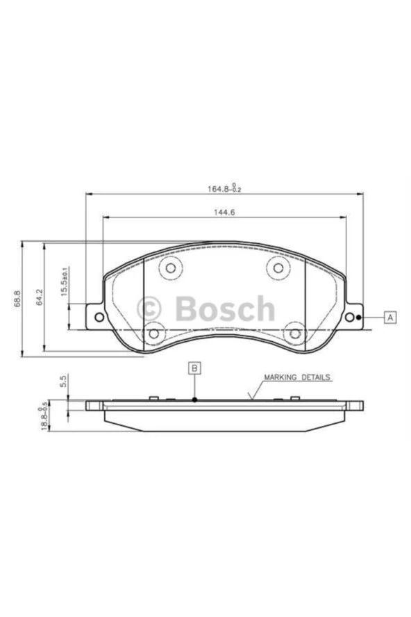 Bosch 0986494170 Ön Balata Vw Amarok 2.0 10 Transit V184- V347 2.2 2.4 3.2 Tdcı 07.06 11 Fi ürün görseli 1