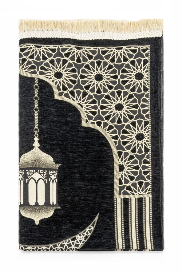 Desenli Şönil Seccade - Siyah Renk - Resim 2