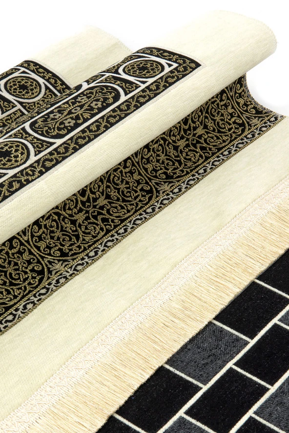 Kabe Desenli Ultra Plus Krem Şönil Seccade 17 - Resim 3