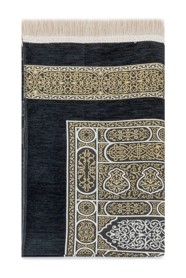 Kabe Desenli Ultra Plus Siyah Şönil Seccade 18 - Resim 2