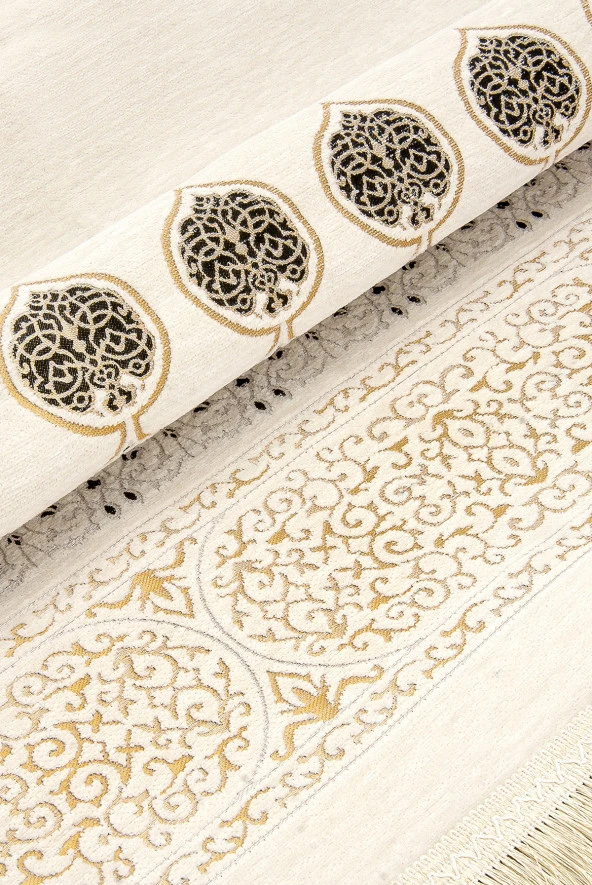 Kabe Desenli Ultra Plus Krem Şönil Seccade 11 - Resim 4